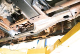 View from beneath Rust Buster Front Frame Repair Kit For 2000-2006 GM SUV's RB7406 installed to the frame rail
