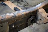 Side view of the Rust Buster Diesel Fuel Cooler Bracket For 2001-2010 GM Pickups RB7819 installed to the frame rail