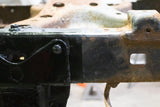 Contrast between two parts of the same frame rail, with the left side treated using Rust Buster Rust Converter & Primer Spray Paint RB9917 and the right side left rusted as is.