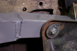 Close-up view of Rust Buster Center Frame Repair Kit For 1987-1995 Jeep Wrangler RB2014 installed to the frame rail