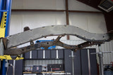 Side view of one of the Rust Buster Rear Frame Stiffeners For 1976-1986 Jeep CJ RB1006 installed to the frame rail