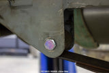 Close-up shot of the lead spring mount on Rust Buster Rear Frame Repair Kit For 1987-1995 Jeep Wrangler RB2005, installed to the frame rail