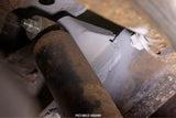 Reverse angle of Rust Buster Rear Upper Shock Mount For 1987-1995 Jeep Wrangler RB2009 installed to the frame rail