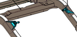 Diagram highlighting Rust Buster Rear Upper Shock Mount For 1987-1995 Jeep Wrangler RB2009