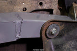 Close-up view of Rust Buster Center Frame Repair Kit For 1987-1995 Jeep Wrangler RB2014 installed to the frame rail