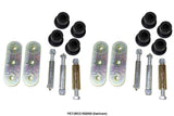 Disassembled components of Rust Buster Front or Rear Shackles For 1987-1995 Jeep Wrangler RB2068
