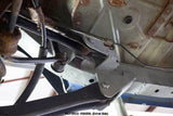 View from beneath Rust Buster Rear Frame Repair Kit For 2004-2006 Jeep Wrangler RB4058 installed to the frame rail