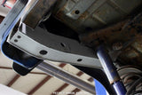 View from beneath Rust Buster Rear Frame Repair Kit For 1997-2006 Jeep Wrangler RB4020 installed to the frame rail