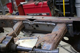 Reverse angle of the Rust Buster Rear Frame Repair Kit For 2009-2014 Ford F-150 RB7012 installed to the frame rail