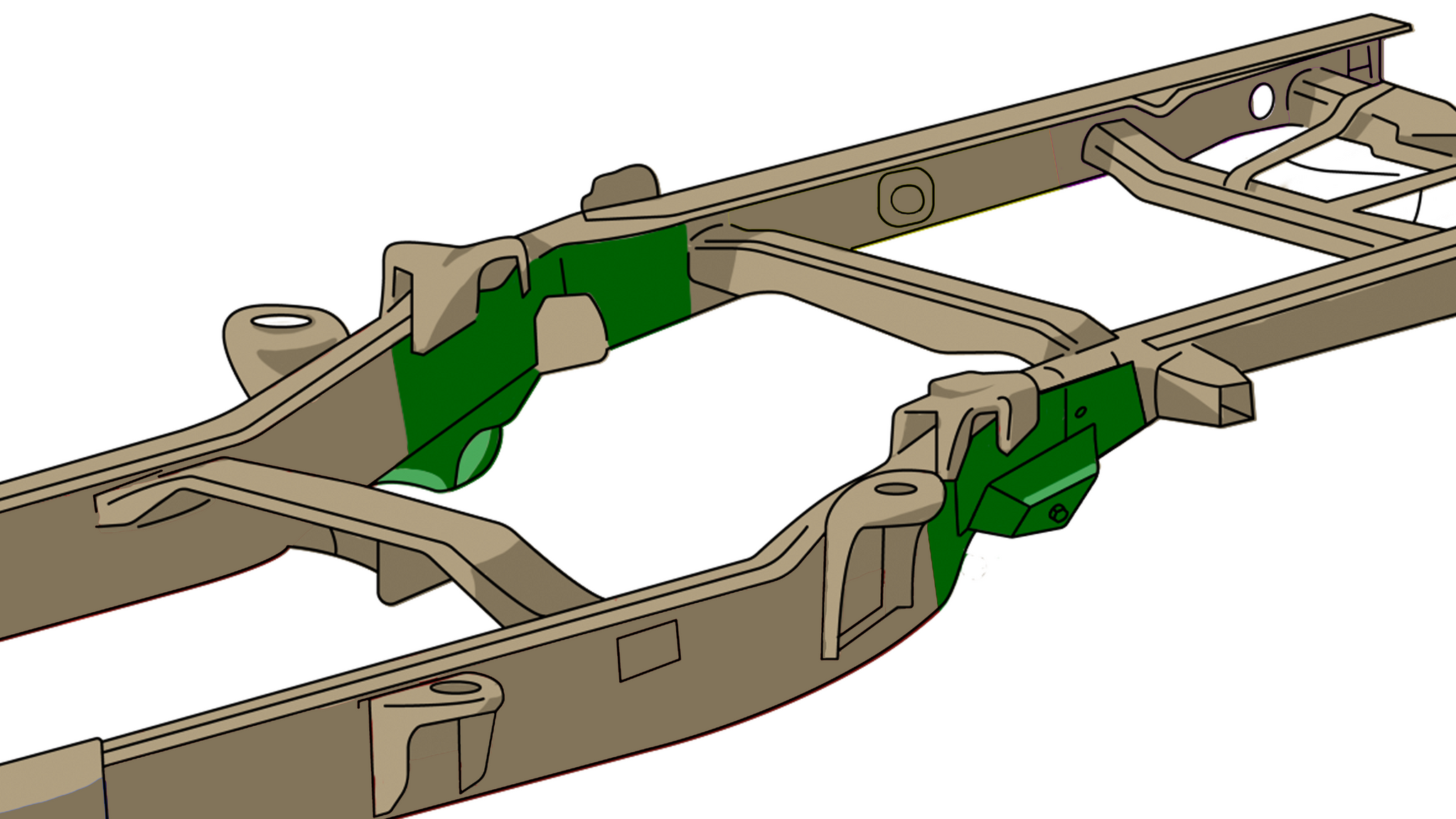 Rust Buster 2004-2008 Ford F-150 Center Rear Frame Section with Forwar