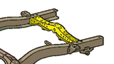 Diagram highlighting Rust Buster Spare Tire Crossmember For 1995-2004 Toyota Tacoma RB7121