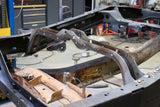 Side view of Rust Buster Forward Fuel Tank Crossmember For 2005-2015 Toyota Tacoma RB7133 installed to the frame 