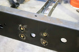 Close-up shot of the bolting hardware installing Rust Buster Carrier Bearing Crossmember For 2005-2015 Toyota Tacoma RB7134 to the frame rail
