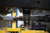 Side view, from beneath, of the Rust Buster Transmission Crossmember For 1988-1995 Pickups RB7142 installed to the frame