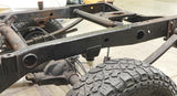 Rust Buster Over Axle Frame Repair Kit For 2007-2013 GM Pickups RB7335 installed to the frame rail, as seen from the mid-left side of the vehicle