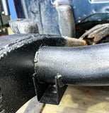 Close-up view of the welding attaching Rust Buster Fuel Tank Crossmember For 2007-2013 GM Pickups RB7340 to the frame rail