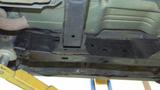 Image showcasing the Rust Buster RB7344 frame section, tailored for 2007-2013 Chevy Silverado and GMC Sierra Ext & Crew Cab models. The durable 1/8th 11 Gauge Steel construction is evident, designed to cap over the existing frame for easy welding, with an emphasis on the area left for welding.