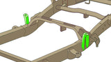 Diagram highlighting Rust Buster Front Bed Mount For 2007-2013 GM Pickups RB7345