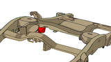 Diagram highlighting Rust Buster Rear Track Bar Bracket For 2000-2014 GM SUV's RB7407