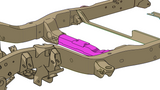 Diagram highlighting Rust Buster Transmission Crossmember For 2000-2006 GM SUV's RB7408