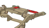 Diagram highlighting Rust Buster Rear Spare Tire Crossmember For 2000-2006 GM SUV's RB7414