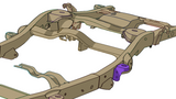 Diagram highlighting Rust Buster Center Rear Body Frame Mount For 2000-2014 GM SUV's RB7417