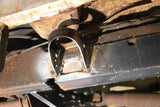 View from beneath Rust Buster Center Body Frame Mount For 2000-2014 GM SUV's RB7418 installed to the frame rail
