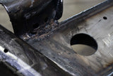 Close up view of the weld for Rust Buster Track Bar Crossmember For 2007-2014 GM SUV's RB7420, installed to the frame rail