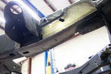 View from beneath Rust Buster Front Frame Repair Kit For 2007-2014 GM SUV's RB7423 installed to the frame rail