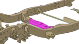 Diagram highlighting Rust Buster Transmission Crossmember For 2007-2014 GM Frames RB7424