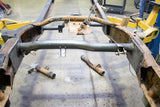 Rust Buster Rear Fuel Tank Crossmember For 2001-2010 GM Pickups RB7811 installed to the frame as seen from the rear of the vehicle