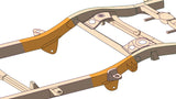 Diagram highlighting Rust Buster Mid-Rear Frame Repair Kit For 1996-2002 Toyota 4Runner RB8412