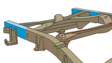 Diagram highlighting Rust Buster Rear Frame Repair Kit For 2000-2006 Toyota Tundra RB8621