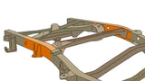 Diagram highlighting Rust Buster Rear Over Axle Frame Repair Kit For 2000-2006 Toyota Tundra RB8622