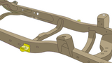 Highlighted diagram section of front frame body mounts