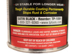 Close-up view of contact information on Total Protection Rust Cover Paint 1 US Quart - Satin Black RB9909