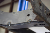 Close-up shot of one of the Rust Buster Rear Frame Stiffeners For 1976-1986 Jeep CJ RB1006 installed to the frame rail