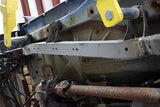 View from beneath Rust Buster Center Frame Repair Kit for 1997-2006 Jeep Wrangler RB3060/RB3062 installed to the frame rail