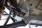 View from beneath Rust Buster Rear Frame Repair Kit For 2004-2006 Jeep Wrangler RB4058 installed to the frame rail