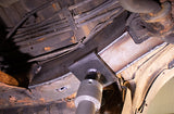 View from beneath Rust Buster Front Frame Repair Kit For 1995-2004 Toyota Tacoma RB7106 installed to the frame rail